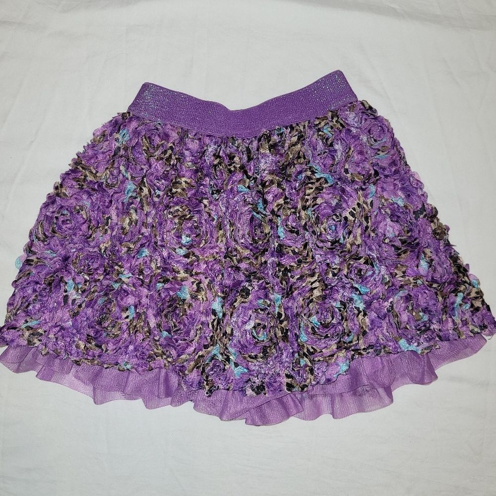 The children's place size M 7/8 purple floral animal print tutu skirt